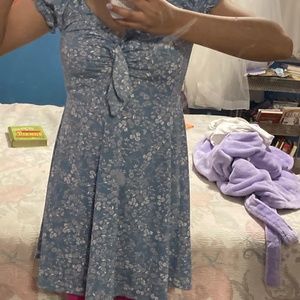 blue floral mini dress